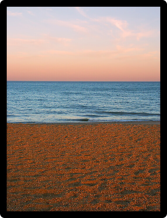Pink sunset over Lake Michigan at Illinois Beach State Park.
