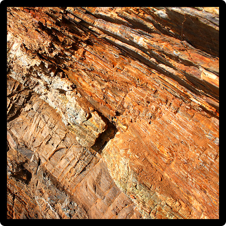 Jagged rock wall on a cliff in the British Virgin Islands.