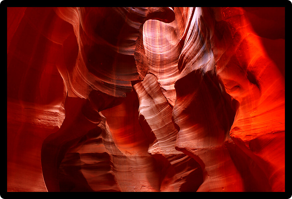 Softly curved rock formation of Antelope Canyon in the United States.