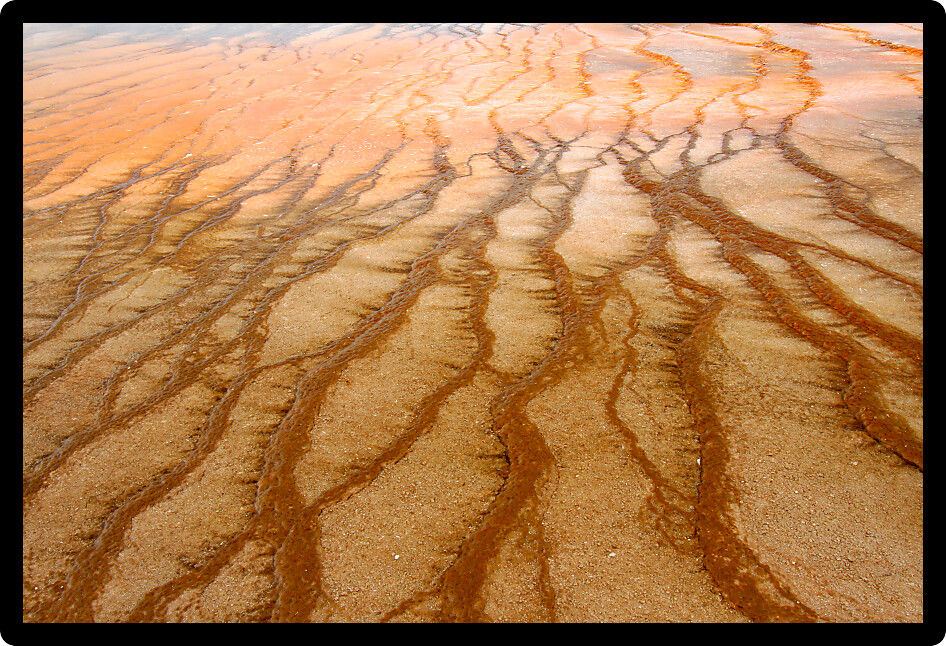 Closeup of Grand Prismatic Spring at Yellowstone National Park.