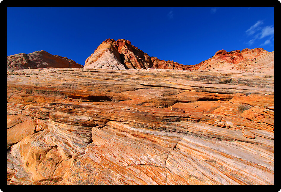 Varied colors of the rocky landscape at Capitol Reef National Park in Utah.