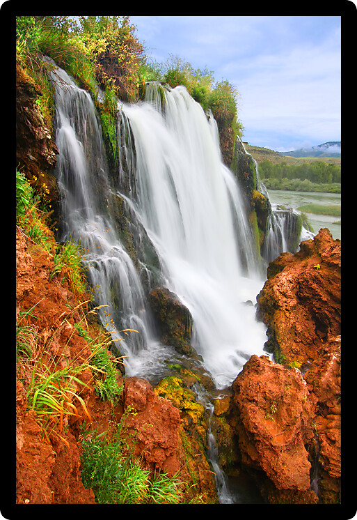 Fall Creek Falls flows into the Snake River in the Caribou National Forest of Idaho.