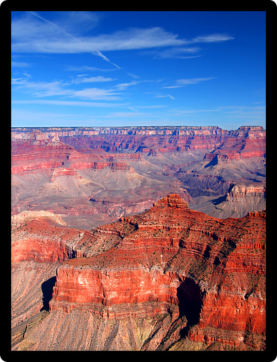 View of the Grand Canyon from the Mather Point in Arizona USA.
