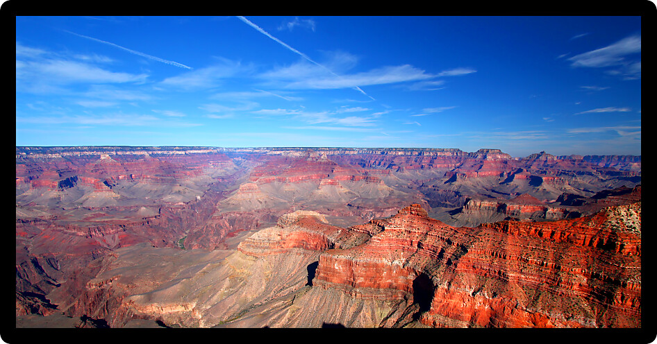 Vast Grand Canyon National Park landscape from Mather Point in Arizona.