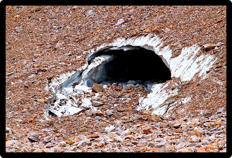 Ice Cave near the Angel Glacier in Jasper National Park Canada.