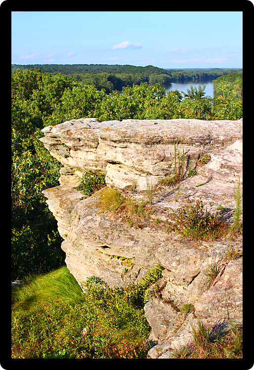 Castle Rock stands above the deciduous forests of northern Illinois.