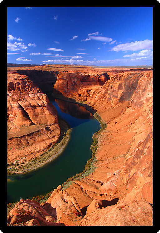 Colorado River cuts a deep canyon through the rocky lands of Arizona.