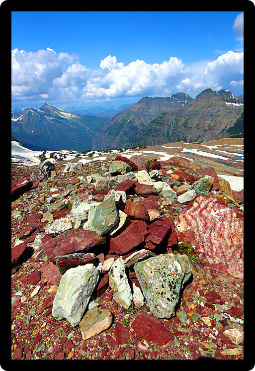 Magnificent scenery near Sperry Glacier in the mountains of Glacier National Park.