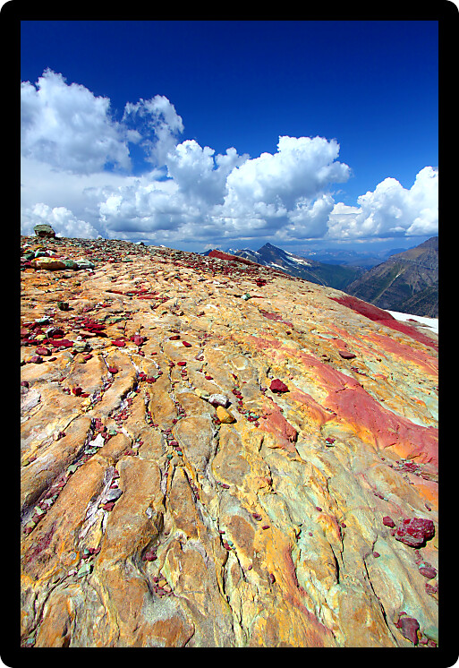 Magnificent scenery near Sperry Glacier in the mountains of Glacier National Park USA.