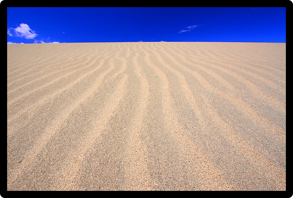 Patterns in the shifting sands comprising Mesquite Flat Sand Dunes of Death Valley National Park.