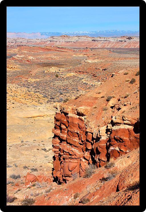 Beautifully colored rocky landscape near the San Rafael Reef of Utah.