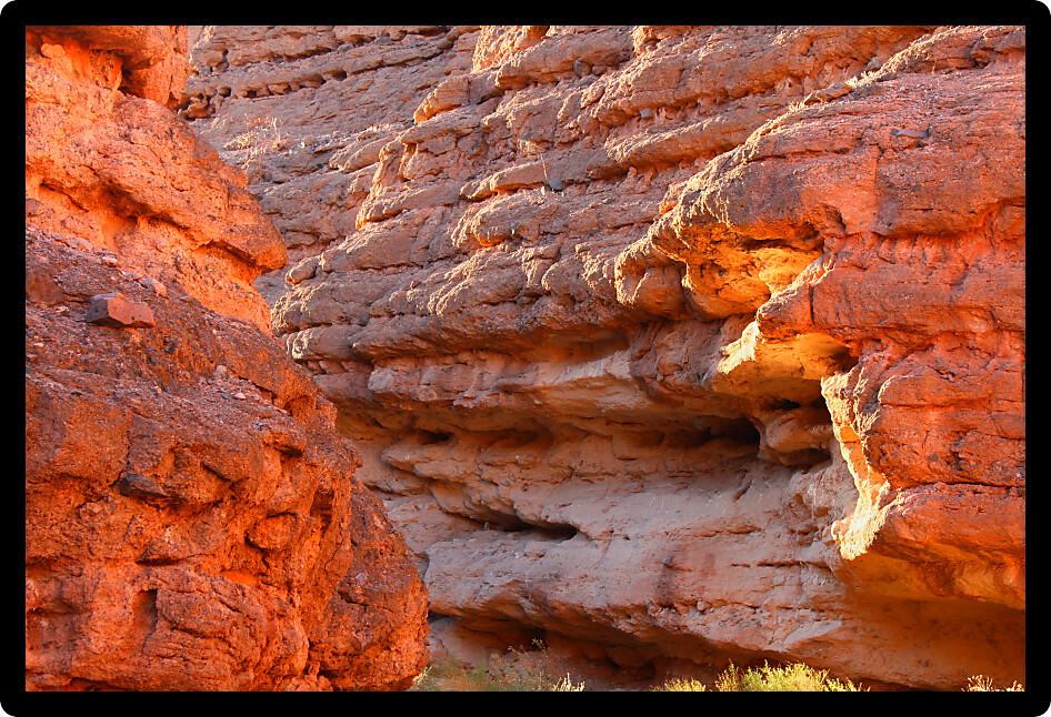 Sunlight seeps into White Owl Canyon in the Lake Mead National Recreation Area of Nevada.