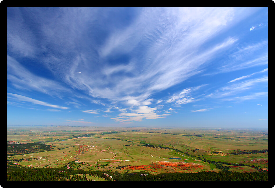 Sweeping view of the Wyoming countryside from the Bighorn National Forest.